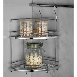 Corner two-row shelf for spices