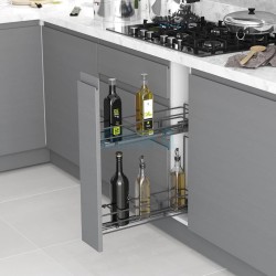 Soft-closing basket, partial extension, Blum concealed runners, for cabinet 150 mm, anthracite, Starax Soft-closing basket, partial extension, Blum concealed runners, for cabinet 150 mm, anthracite, Starax
