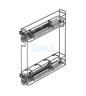 Basket with soft closing undermount sliders, Blum full extension, for cabinet 150 mm, anthracite, Starax
