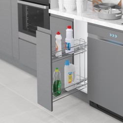 Basket with soft closing undermount sliders, Blum full extension, for cabinet 150 mm, chrome, Starax
