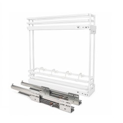Basket with solid bottoms with soft closing, full extension, hidden guides, for cabinet 150 mm, Elegant, white matt