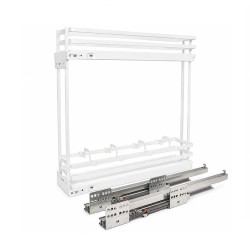 Basket with solid bottoms with soft closing, full extension, hidden guides, for cabinet 150 mm, Elegant, white matt