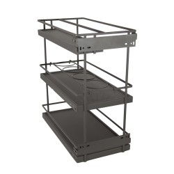 Three-tier pull-out basket with soft-close for cabinet 300 with solid bottoms, Premium, graphite