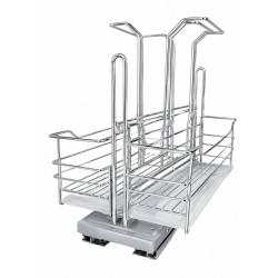 Pull-out mechanism-basket for detergents with bottom installation and guides with smooth retraction for cabinet 350 mm