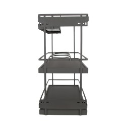 Three-tier pull-out basket with soft-close for cabinet 300 with solid bottoms, Premium, graphite