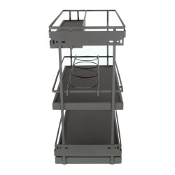 Three-tier pull-out basket with soft-close for cabinet 300 with solid bottoms, Premium, graphite