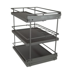 Three-tier pull-out basket with soft-close for cabinet 400 with solid bottoms, Premium, graphite