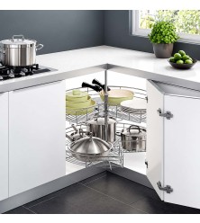 Swivel mechanism for corner cabinet 3/4 with wire baskets, Standart, hrome