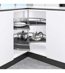 Swivel mechanism for corner cabinet 3/4 with solid baskets, Premium, dark gray