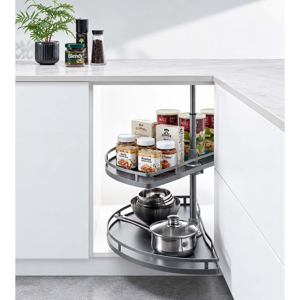 Rotating mechanism for 1/2-door cabinet with solid baskets, Premium, dark gray