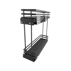 Basket with solid bottoms with soft closing, full extension, hidden runners, for cabinet 200 mm, Premium, graphite