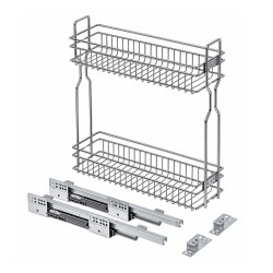 Soft-closing basket, full extension, concealed runners, for 200 mm cabinet, Standard, chrome Soft-closing basket, full extension, concealed runners, for 200 mm cabinet, Standard, chrome
