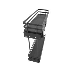 Basket with solid bottoms with soft closing, full extension, hidden runners, for cabinet 200 mm, Premium, graphite