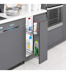 Изтеглящ механизъм за бутилки с Blum водачи с частично изтегляне за шкаф 200 мм, Антрацит, Starax