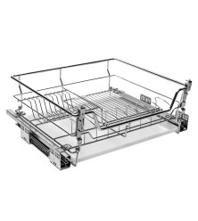 Dry utensil holder for installation in the lower cabinet with smooth folding