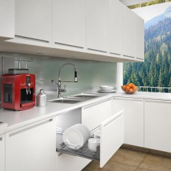 Dish rack for installation in the lower cabinet with smooth folding, Sige