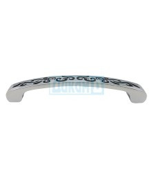Furniture handle 1199 chrome with black inlay