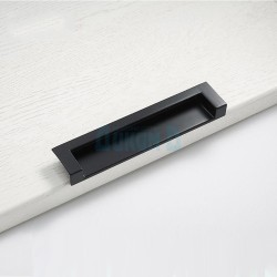 Furniture inset handle ALS40, black matt, rectangular