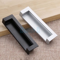 Furniture inset handle ALS40, black matt, rectangular