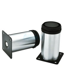 Adjustable round leg Ф 50 mm with square plate chrome lower adjustment