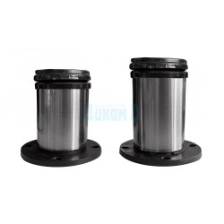 Adjustable round leg with bottom mounting Ф50 mm nickel matt