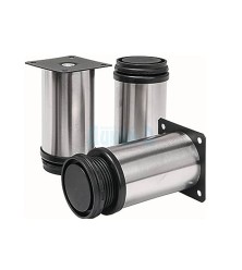 Adjustable round leg Ф50 mm with square plate nickel matt bottom adjustment