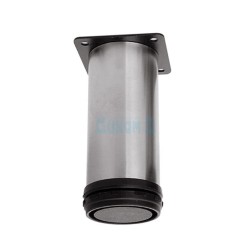 Adjustable round leg Ф50 mm with square plate nickel matt bottom adjustment