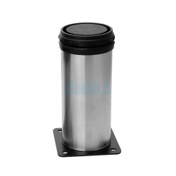 Adjustable round leg Ф50 mm with square plate nickel matt bottom adjustment