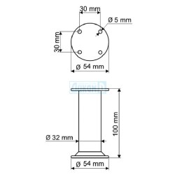 Adjustable round leg with round bar