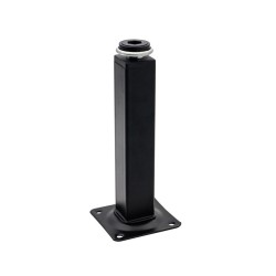 Adjustable square leg with bottom adjustment 25x25 mm, black