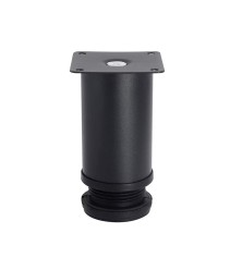 Adjustable round leg with bottom adjustment F50 mm, black