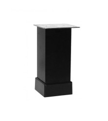 Adjustable black square leg with bottom adjustment 40x40 mm, with cap