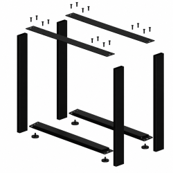 Table leg - square, disassembled, black