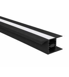 Door profile without handle and LED strip, black matte AP206-2