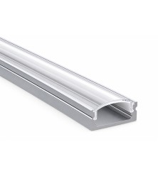 Profile for LED strip for outdoor installation, silver with transparent cover AP207