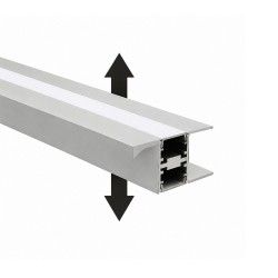 Door profile without handle and LED strip silver AP206