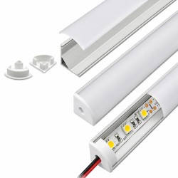 Профил за LED лента ъглов за външен монтаж сребрист АП204