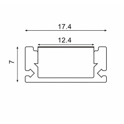 Profile for LED strip for outdoor installation, silver with transparent cover AP207