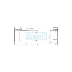 Shelf support 532 for wodden shelf 4 - 30 mm, black